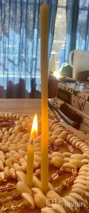 img 1 attached to 6 Inch Unscented Beeswax Taper Candles - All Natural, 100% Pure, Dripless, Smokeless, Slow Burning, Non Toxic Honey Scent - Home Decor Dinner Cake Prayer Church Hanukkah Christmas review by William Anacker
