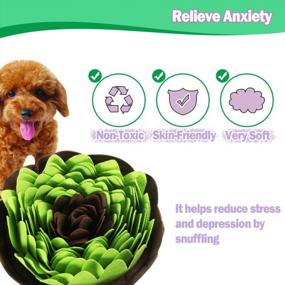 img 3 attached to AIPINQI Dog Slow Feeding Mat, Pet Snuffle Mat For Dogs Training Foraging Sniffing Pad Interactive Feed Toy For Cats Dogs Portable Travel Use For Stress Release,Light Green