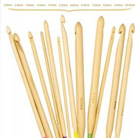 img 1 attached to Complete 23-Piece Tunisian Crochet Hooks Set: Bamboo & Aluminum, Includes 12pcs 🧶 3-10mm Bamboo Knitting Needle + 11pcs 2-8mm Multi Color Tunisian Afghan Aluminum Crochet Hooks