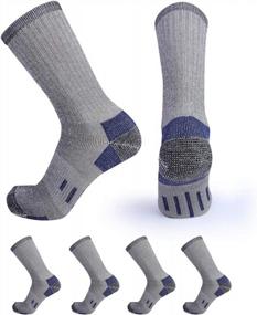 img 3 attached to Stay Warm And Comfortable On Your Next Outdoor Adventure With EnerWear'S Merino Wool Hiking Socks - 4 Pack For Women