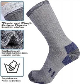 img 1 attached to Stay Warm And Comfortable On Your Next Outdoor Adventure With EnerWear'S Merino Wool Hiking Socks - 4 Pack For Women