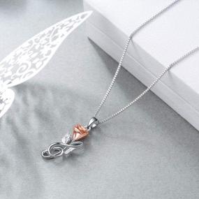 img 1 attached to Show Your Love With Sterling Silver Rose Flower Set In Rose Gold - Perfect Gift For Her