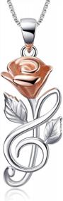 img 4 attached to Show Your Love With Sterling Silver Rose Flower Set In Rose Gold - Perfect Gift For Her