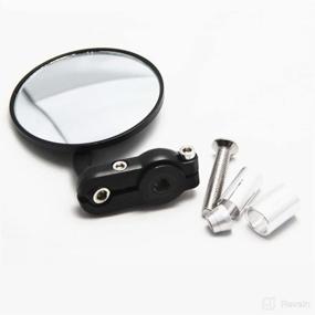 img 2 attached to Pair of Black Motorcycle CNC Round Bar End Mirrors - Fits 7/8'' 22mm Handlebar (Pack of 2)