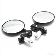 pair of black motorcycle cnc round bar end mirrors - fits 7/8'' 22mm handlebar (pack of 2) logo