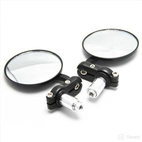 img 4 attached to Pair of Black Motorcycle CNC Round Bar End Mirrors - Fits 7/8'' 22mm Handlebar (Pack of 2)