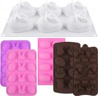 easter silicone mold set - 6 piece egg shape and bunny cake baking molds for diy chocolate, cake decorating, home kitchen diy baking logo