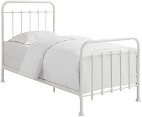 img 4 attached to Добавьте нотку элегантности в свою спальню с белой двойной изогнутой металлической кроватью HomeFare