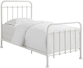 img 2 attached to Add A Touch Of Elegance To Your Bedroom With HomeFare'S White Twin Curved Metal Bed