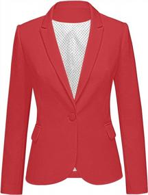 img 4 attached to LookbookStore Womens Notched Lapel Pockets Button Work Office Blazer Jacket Suit: Perfect For The Professional Look!