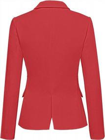 img 3 attached to LookbookStore Womens Notched Lapel Pockets Button Work Office Blazer Jacket Suit: Perfect For The Professional Look!