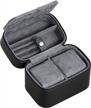 portable 2-watch travel case storage organizer by rothwell - fits watches up to 50mm (black/grey) logo