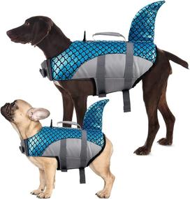 img 4 attached to Kuoser Dog Life Jacket Vest with Shark Fin - Adjustable, High Visibility Pet Floatation Vest for Swimming, Boating - Ideal for Small, Medium, and Large Dogs