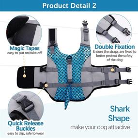 img 1 attached to Kuoser Dog Life Jacket Vest with Shark Fin - Adjustable, High Visibility Pet Floatation Vest for Swimming, Boating - Ideal for Small, Medium, and Large Dogs