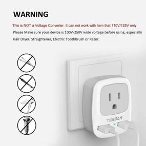 img 2 attached to TESSAN Italy Travel Adapter Plug With Dual USB Charging Ports, Type L Outlet Adaptor For USA To Italy Uruguay Chile Italian