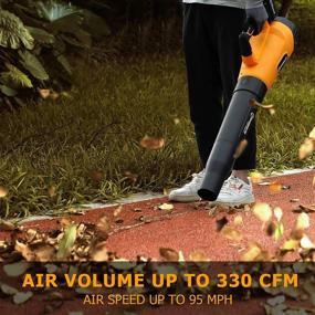 img 3 attached to WORKSITE 20V Cordless Electric Leaf Blower With 4.0A Battery & Charger - Lightweight Handheld Blower For Efficient Lawn Cleaning - 330 CFM With Variable Speed