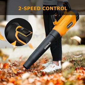 img 1 attached to WORKSITE 20V Cordless Electric Leaf Blower With 4.0A Battery & Charger - Lightweight Handheld Blower For Efficient Lawn Cleaning - 330 CFM With Variable Speed