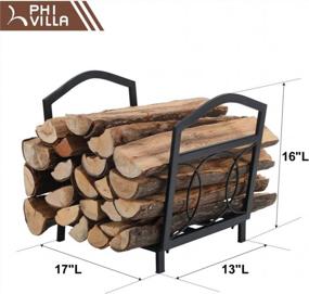 img 2 attached to PHI VILLA 17 Inch Small Firewood Log Rack Indoor/Outdoor Steel Wood Storage Log Rack Bin Wood Holder Fireplace Accessories Circle Design, Black
