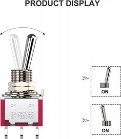 img 2 attached to 5PCS 6 Terminal 2 Position ON-ON Toggle Switch - 250V AC 2A, 125V AC 5A - Red DIYhz