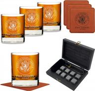 personalized scotch set for military members - ideal active or retirement gift with custom title and date logo