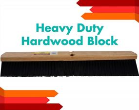 img 2 attached to Heavy Duty 36" Indoor Push Broom Head - Hardwood Block, Flagged Polypropylene Fiber Bristles 4036 Brown