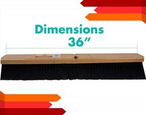 img 1 attached to Heavy Duty 36" Indoor Push Broom Head - Hardwood Block, Flagged Polypropylene Fiber Bristles 4036 Brown