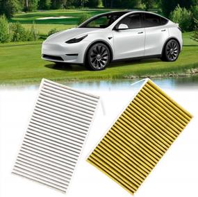img 4 attached to Motrobe Tesla Model Y Model 3 Activated Carbon Cabin Air Filter 2Pcs 2016-2023