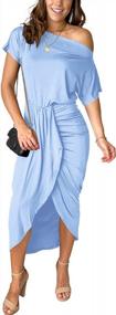 img 1 attached to Unleash Your Sizzling Style With Liher'S Ruched Off-The-Shoulder Summer Midi Dress