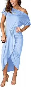 img 3 attached to Unleash Your Sizzling Style With Liher'S Ruched Off-The-Shoulder Summer Midi Dress