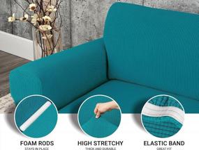 img 1 attached to Protect And Refresh Your Armchair With Jinamart Stretch Elastic Slipcover In Peacock Blue