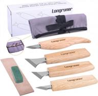 transform your woodworking with longruner's 7-in-1 chip carving knife set: perfect for detailed pattern carving (lp36) logo