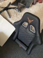 img 2 attached to Bureaucrat Knight Armor gaming chair, upholstery: imitation leather, color: black/orange review by Bogomil Avramov ᠌