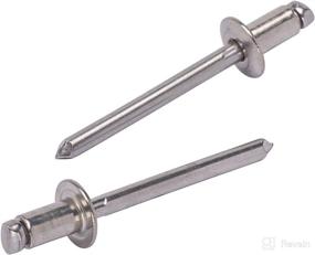 img 4 attached to 🔩 Bolt Dropper #62 Stainless Rivets (100 pieces) - 3/16" Diameter, Grip Range (1/16" to 1/8"), High-Quality 18-8 Stainless Steel