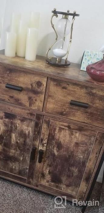 img 1 attached to Dark Black Floor Storage Cabinet With 2 Drawers And Doors, Accent Kitchen Cupboard, Free Standing Side Cabinet For Living Room, Bedroom, Hallway, Kitchen review by Matthew Blustein