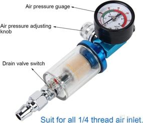 img 2 attached to Air Pressure Regulator with Moisture Oil Separator and Water Trap Filter for 1/4 Inch Spray Gun Compressor - AutoRocking