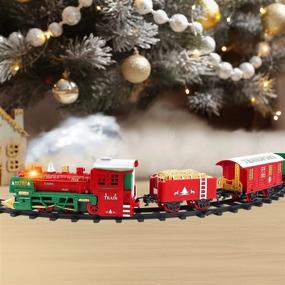 img 1 attached to Почувствуйте праздничное веселье с набором классического рождественского поезда DeAO с звуком, огнями и паром - идеальный подарок для детей в возрасте от 3 до 6 лет!
