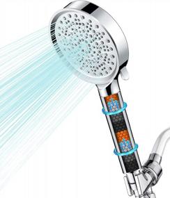 img 4 attached to Cobbe Filtered Handheld Shower Head - 6 Spray Modes With 60" Hose And Water Softening Beads For Hard Water - Removes Chlorine And Harmful Substances - High Pressure Showerhead In Chrome Finish