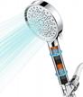 cobbe filtered handheld shower head - 6 spray modes with 60" hose and water softening beads for hard water - removes chlorine and harmful substances - high pressure showerhead in chrome finish logo