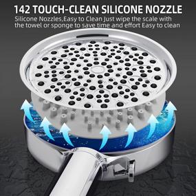 img 2 attached to Cobbe Filtered Handheld Shower Head - 6 Spray Modes With 60" Hose And Water Softening Beads For Hard Water - Removes Chlorine And Harmful Substances - High Pressure Showerhead In Chrome Finish