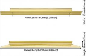 img 3 attached to Ручки для шкафа, 25 шт., ручки для кухонного ящика, алюминиевый сплав, матовая латунь, твердая мебельная фурнитура, центр отверстия 6-1/4 дюйма (160 мм)