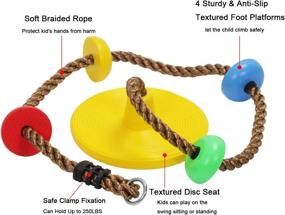 img 2 attached to LANGXUN Tree Swing Climbing Rope Set, Backyard Playground Disc Swing Set Accessories For Kids Outdoor Play, Replacement Swing, Tree House Flying Saucer Indoor Ceiling Rafter Toys