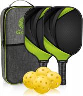 grm pickleball paddles - set of 2 with usapa graphite racket, lightweight balls and carry bag логотип