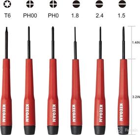 img 1 attached to 🔧 KEEGAN Precision Handle Screwdriver Set - 6-Piece Eyeglass Repair and Mobile Phone Computer Tool Kit with Magnetic Screwdrivers, Phillips, Torx, Swivel End Caps for Efficient Repairs