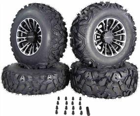 img 4 attached to MASSFX SL 25X8-12 25X10-12 ATV Tires With Black QUAKE 12X7 4/156 Rims UTV Wheel And Tire Kit With Lug Nuts