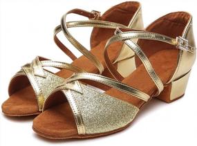 img 1 attached to Step Up Your Salsa Game With HIPPOSEUS Girls Satin Latin Dance Shoes!