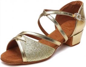 img 4 attached to Step Up Your Salsa Game With HIPPOSEUS Girls Satin Latin Dance Shoes!