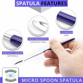 img 3 attached to Stainless Steel Micro Lab Spoon/Scoop Spatula With Vinyl Handle - Scientific Labwares