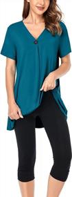 img 2 attached to Stay Cool & Stylish This Summer With COLORFULLEAF Women'S Lounge Sets: Short Sleeve Tunic Tops & Leggings Capri Pajamas Set