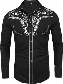 img 3 attached to 👕 Stylish Daupanzees Sleeve Embroidered Casual Western Shirts for Men