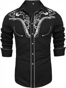 img 4 attached to 👕 Stylish Daupanzees Sleeve Embroidered Casual Western Shirts for Men